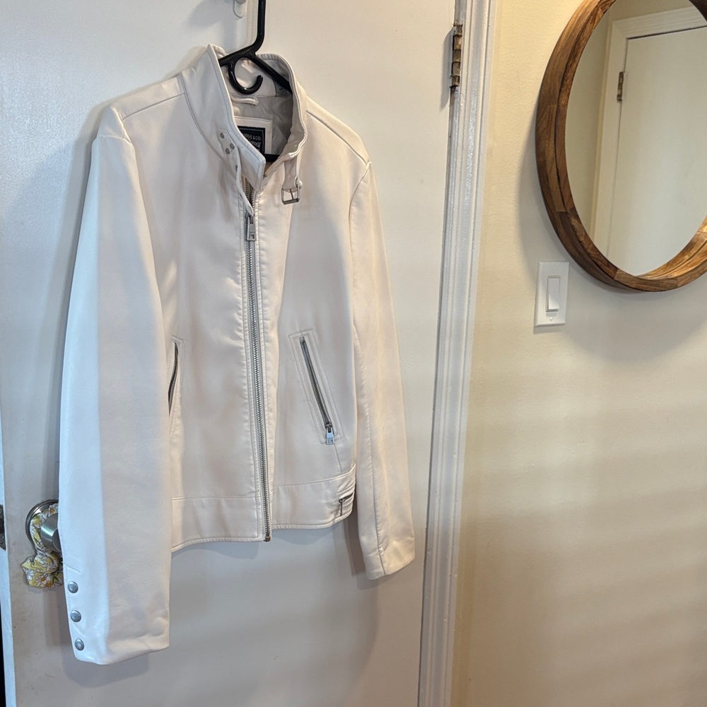 Levi's White Faux Leather Moto Jacket